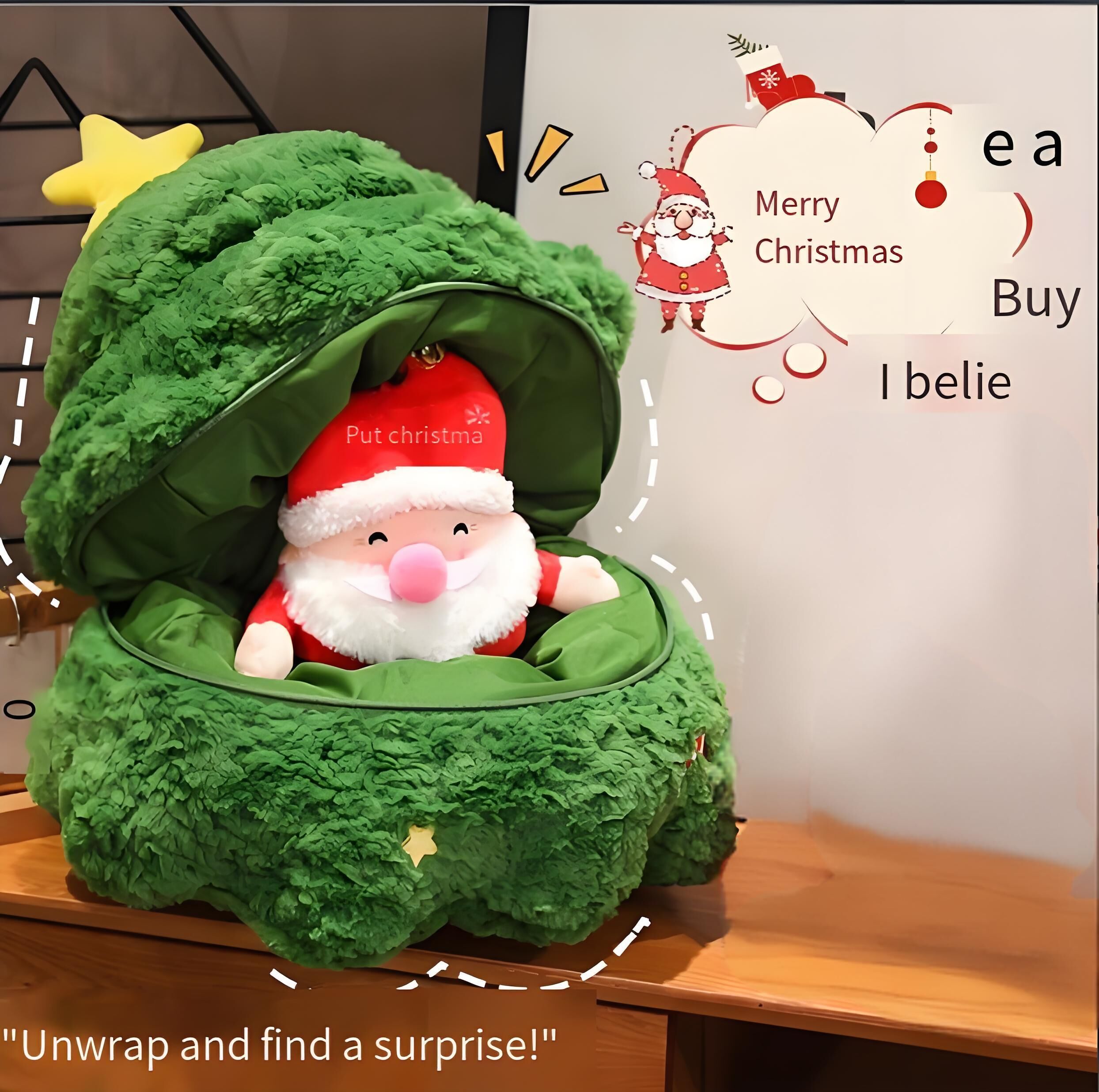 Christmas 4-in-1 Plush Set (Tree + Santa + Reindeer): Perfect view 3