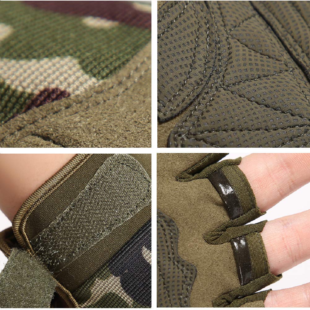Tactical Fingerless Gloves with Knuckle Protection – Breathable Outdoor Gloves view 2