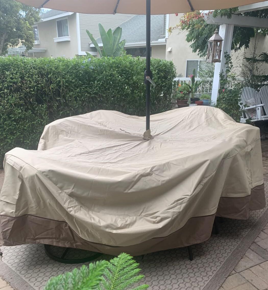 Patio Table & Chair Cover with Umbrella Hole: Water-Resistant Outdoor view 7