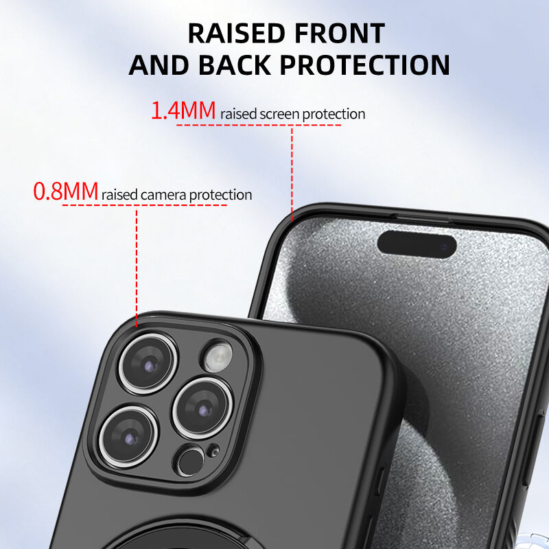 Magnetic Shockproof Case with 360-Degree Rotating Ring Stand for iPhone 16 Pro view 7