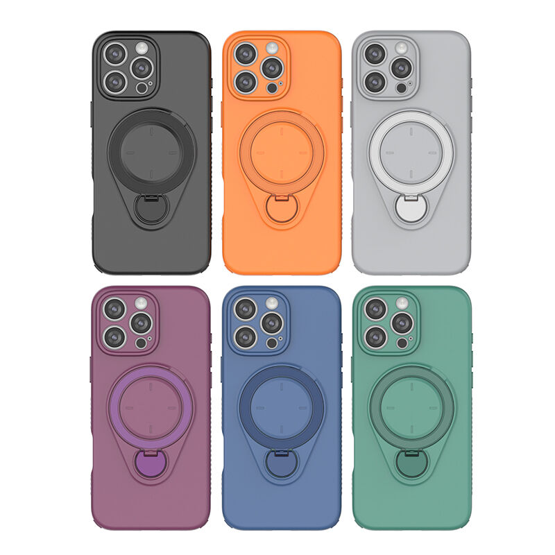 Magnetic Shockproof Case with 360-Degree Rotating Ring Stand for iPhone 16 Pro view 2
