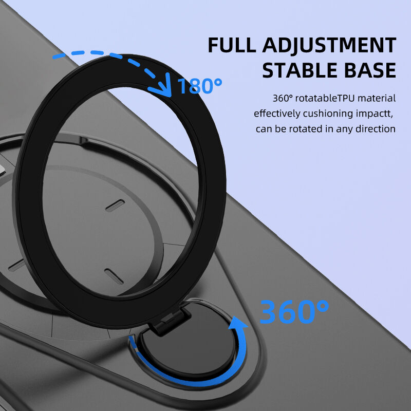 Magnetic Shockproof Case with 360-Degree Rotating Ring Stand for iPhone 16 Pro view 5