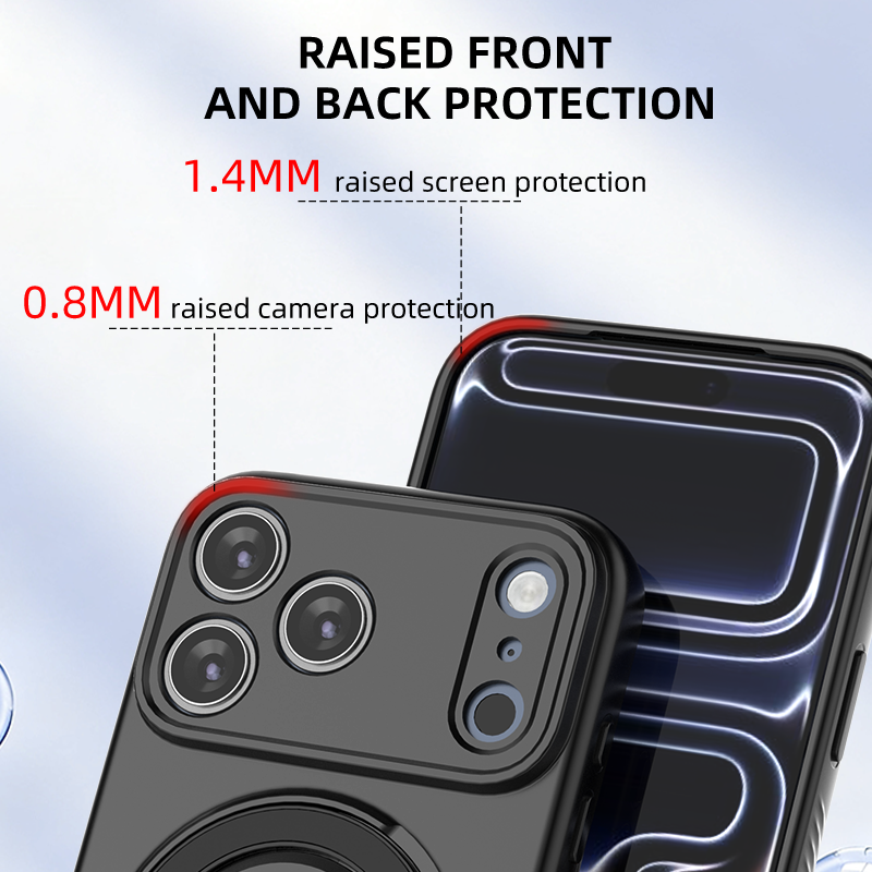 Magnetic Shockproof Case with 360-Degree Rotating Ring Stand for iPhone 17 Pro view 7