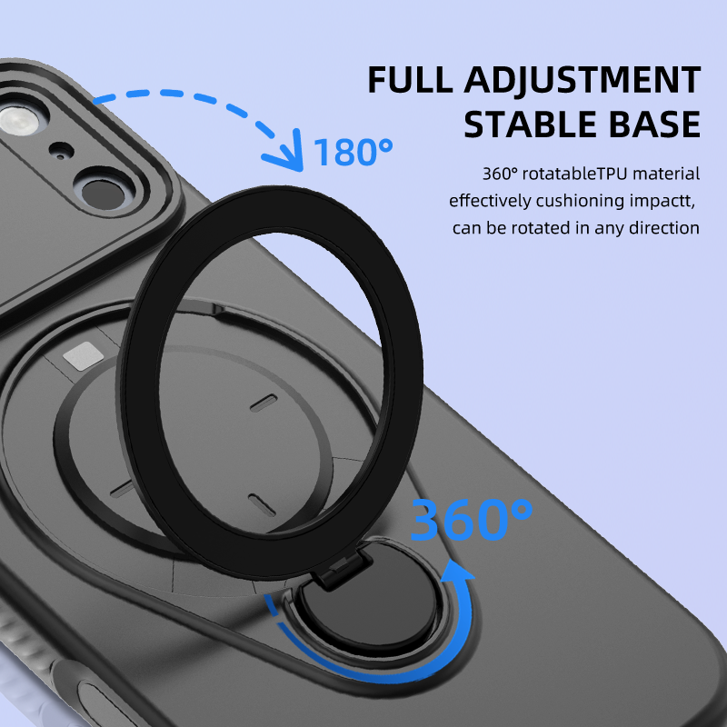 Magnetic Shockproof Case with 360-Degree Rotating Ring Stand for iPhone 17 Pro view 5