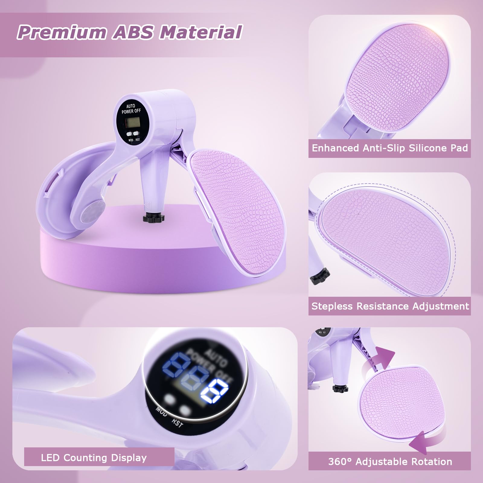 Smart Thigh Trainer with LED Display – 12-80lb Adjustable Resistance view 5