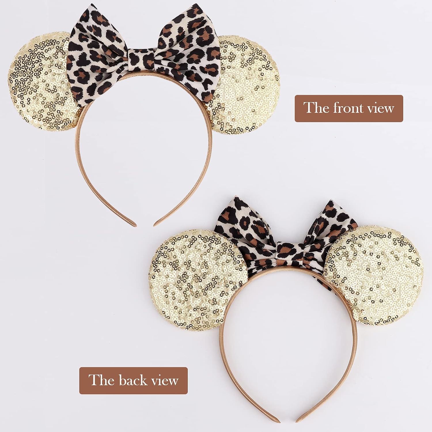 2-Pack Minnie-Style Sequin Ear Headbands for Women & Girls – Sparkly Mouse view 4