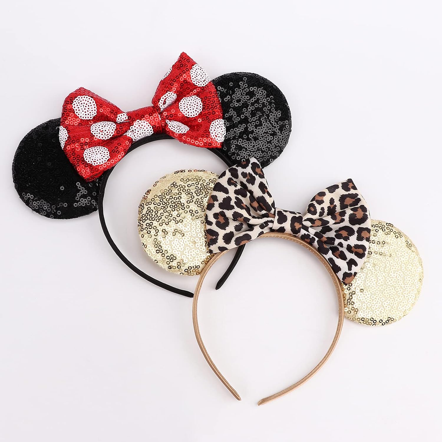 2-Pack Minnie-Style Sequin Ear Headbands for Women & Girls – Sparkly Mouse view 5
