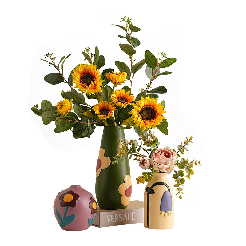 Morandi Painted Ceramic Vase Set (3-Piece) – Modern Home Decor for Flowers view 3