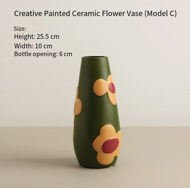 Morandi Painted Ceramic Vase Set (3-Piece) – Modern Home Decor for Flowers view 8