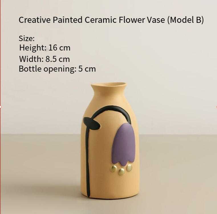 Morandi Painted Ceramic Vase Set (3-Piece) – Modern Home Decor for Flowers view 9