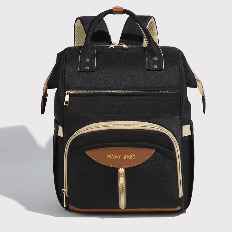 Stylish Mom Backpack with Insulated Bottle Pocket – Multi-Compartment Diaper Bag