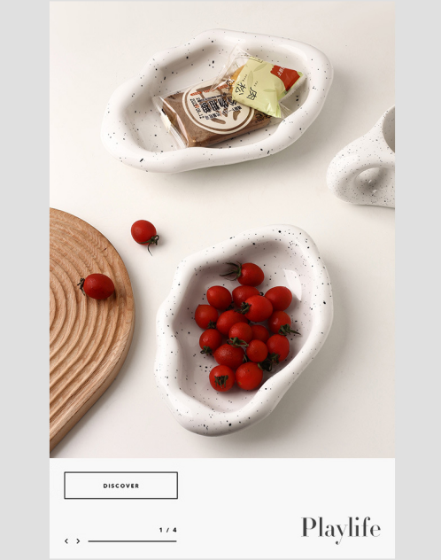 Speckled White Ceramic Tray Set (Round+Long+Irregular) – Jewelry Organizer & view 4