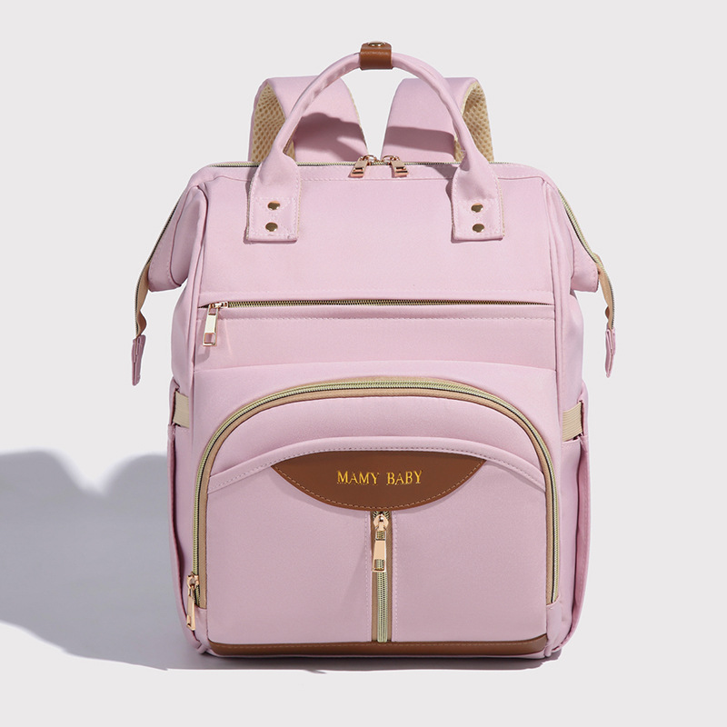 Stylish Mom Backpack with Insulated Bottle Pocket – Multi-Compartment Diaper Bag