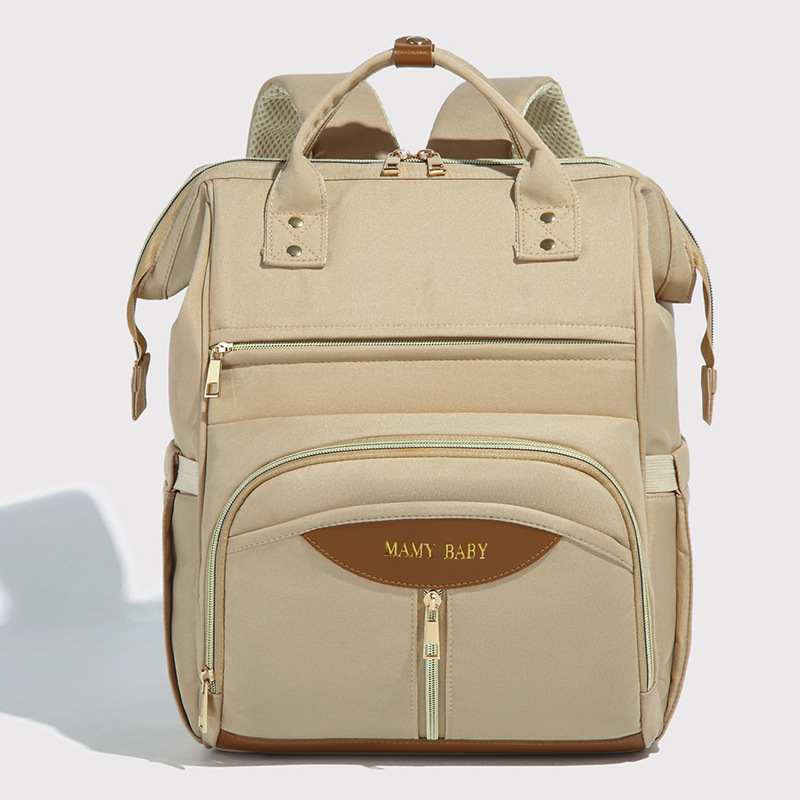 Stylish Mom Backpack with Insulated Bottle Pocket – Multi-Compartment Diaper Bag