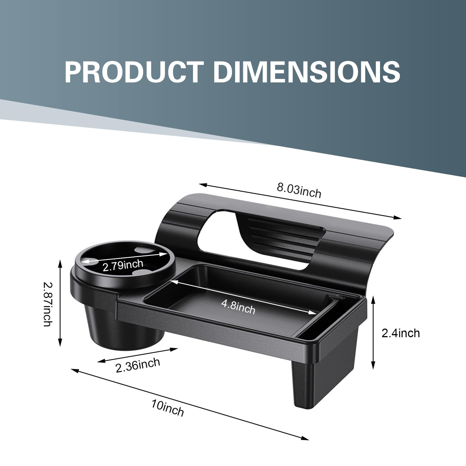 Universal Car Window Organizer with Cup Holder and Phone Tray view 2