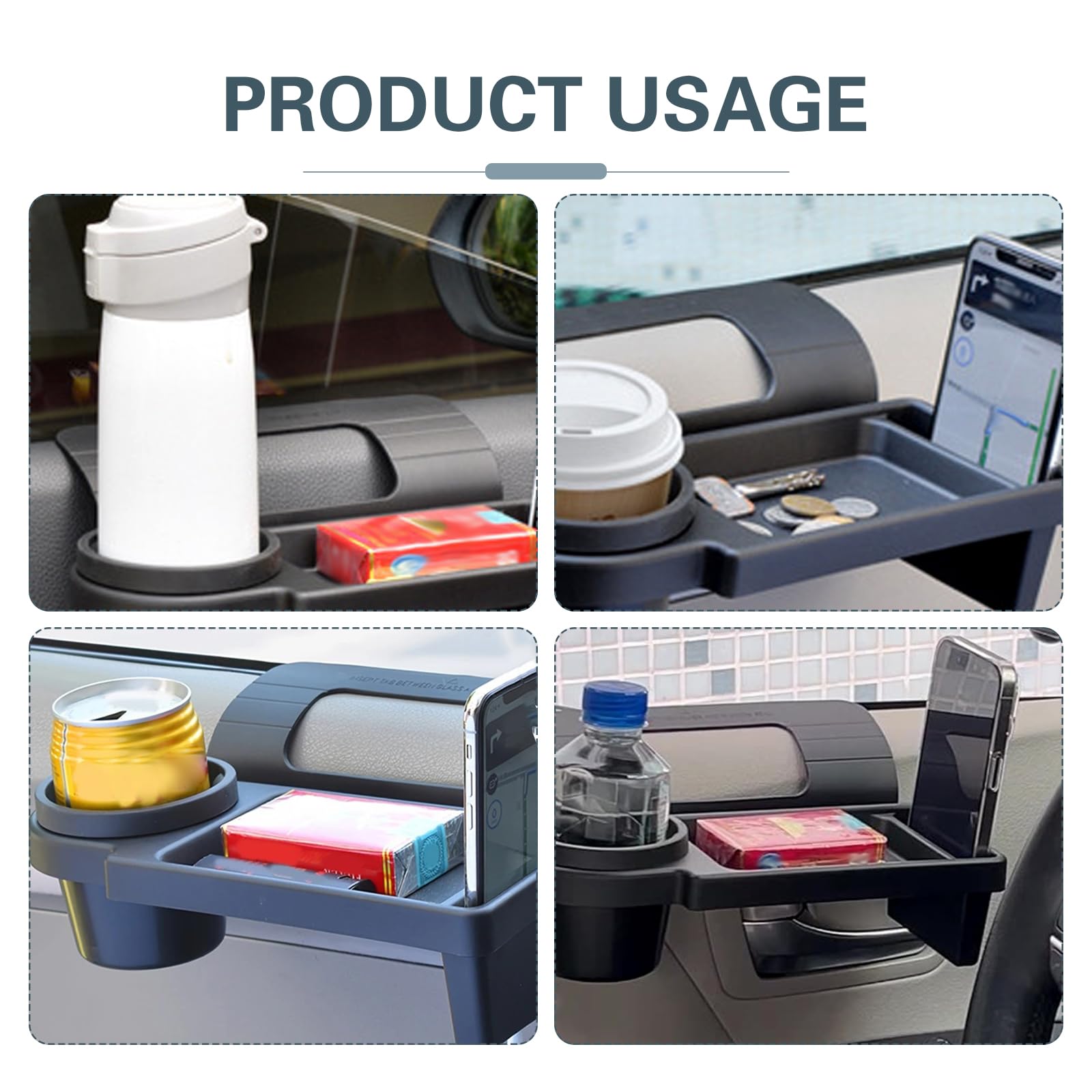Universal Car Window Organizer with Cup Holder and Phone Tray view 7