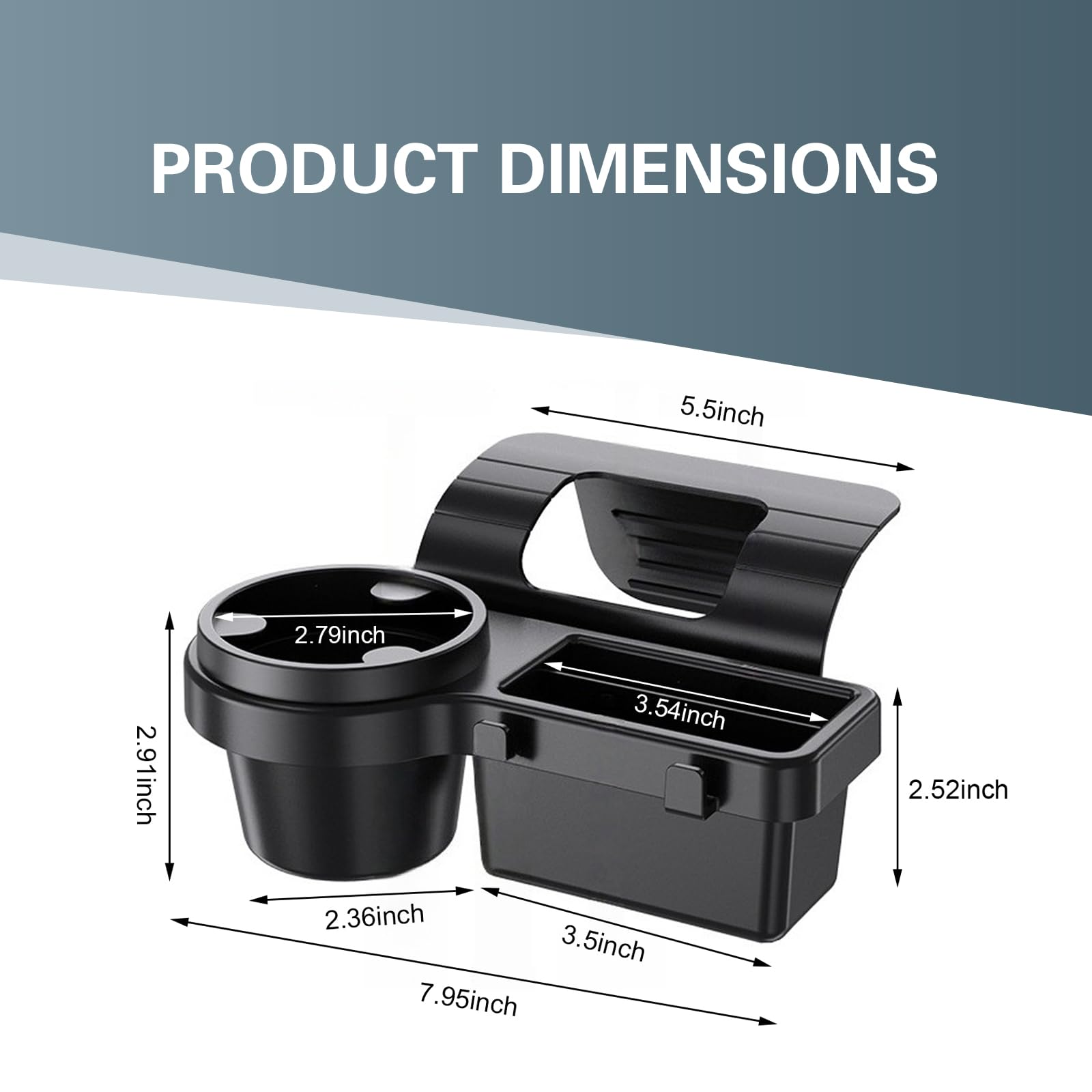 Universal Car Window Organizer with Cup Holder and Phone Tray – 4-in-1 Door view 2