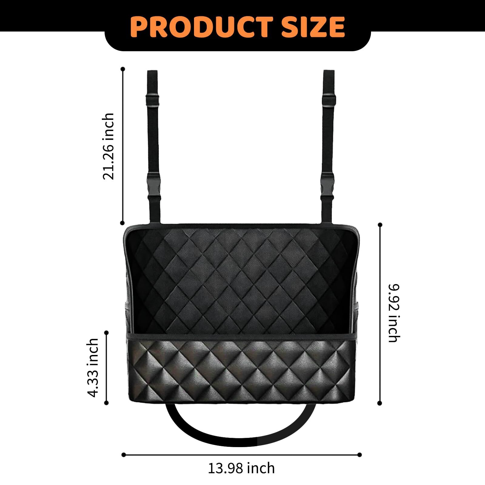 Car Seat Storage Bag: PU Leather Organizer with Hooks – Pet Barrier view 2