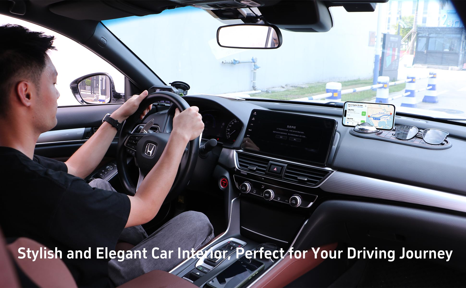 2-in-1 Car Dashboard Anti-Slip Mat with 360° Rotating Phone Holder – Holds Phone view 7