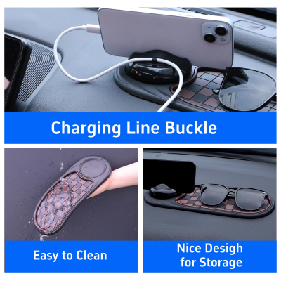 2-in-1 Car Dashboard Anti-Slip Mat with 360° Rotating Phone Holder – Holds Phone view 6