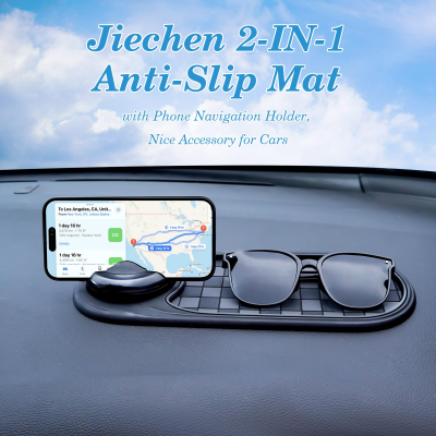 2-in-1 Car Dashboard Anti-Slip Mat with 360° Rotating Phone Holder – Holds Phone view 8