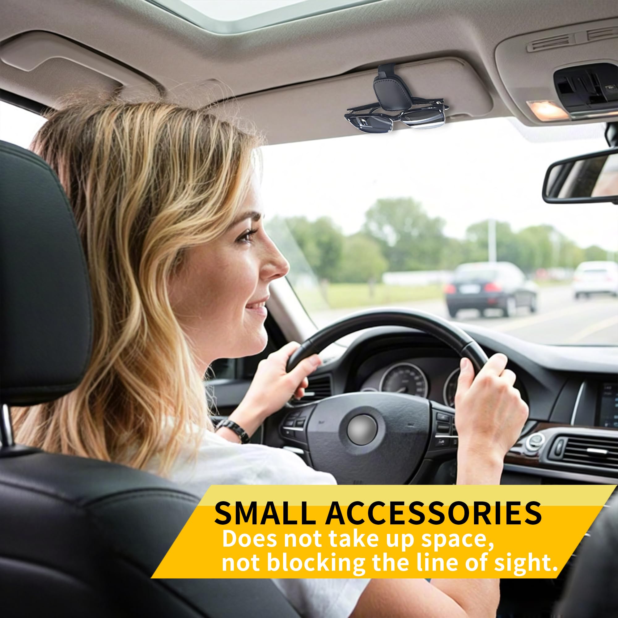 2-Pack Car Sun Visor Sunglasses Holder – Magnetic Flip Cover view 5