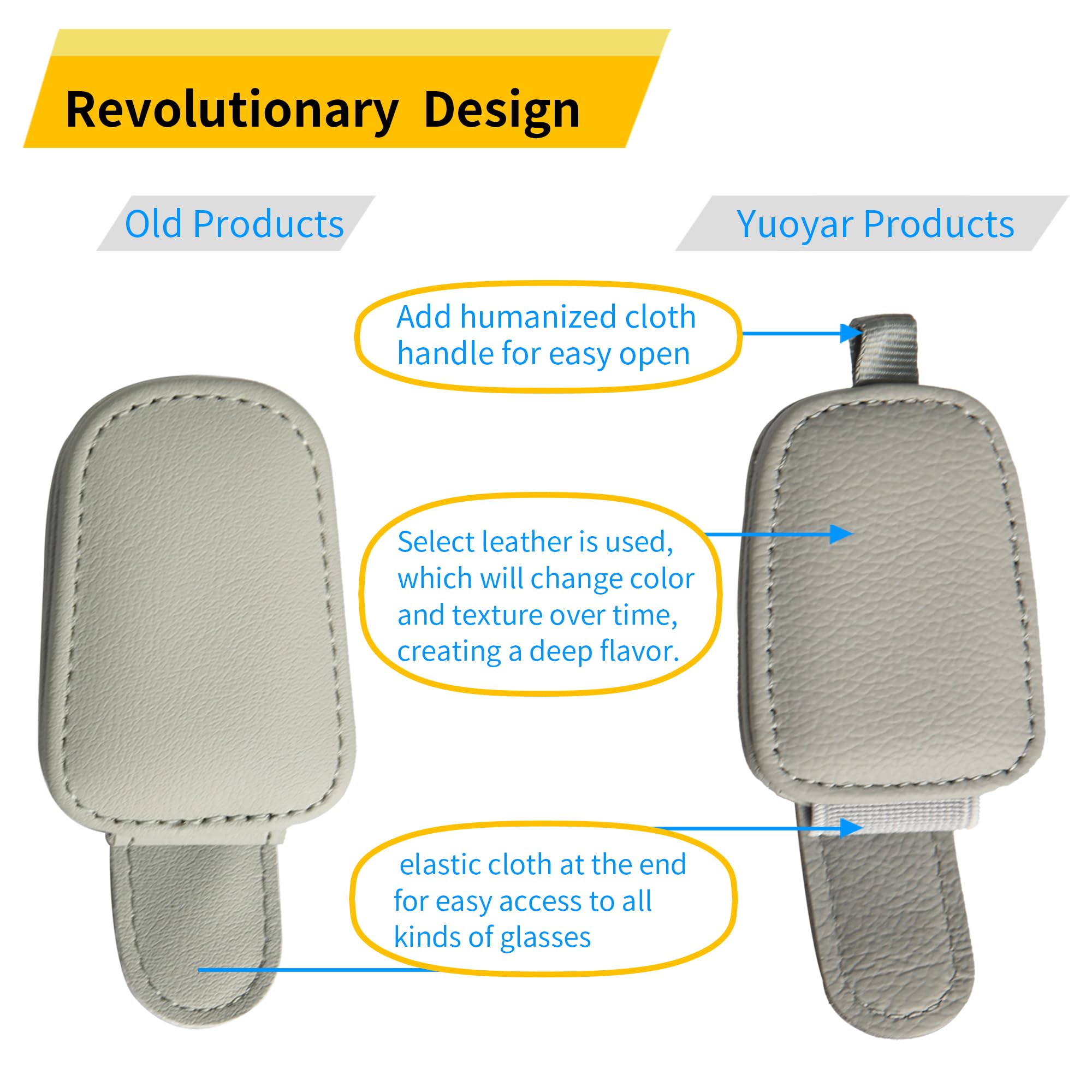 2-Pack Car Sun Visor Sunglasses Holder – Magnetic Flip Cover view 2