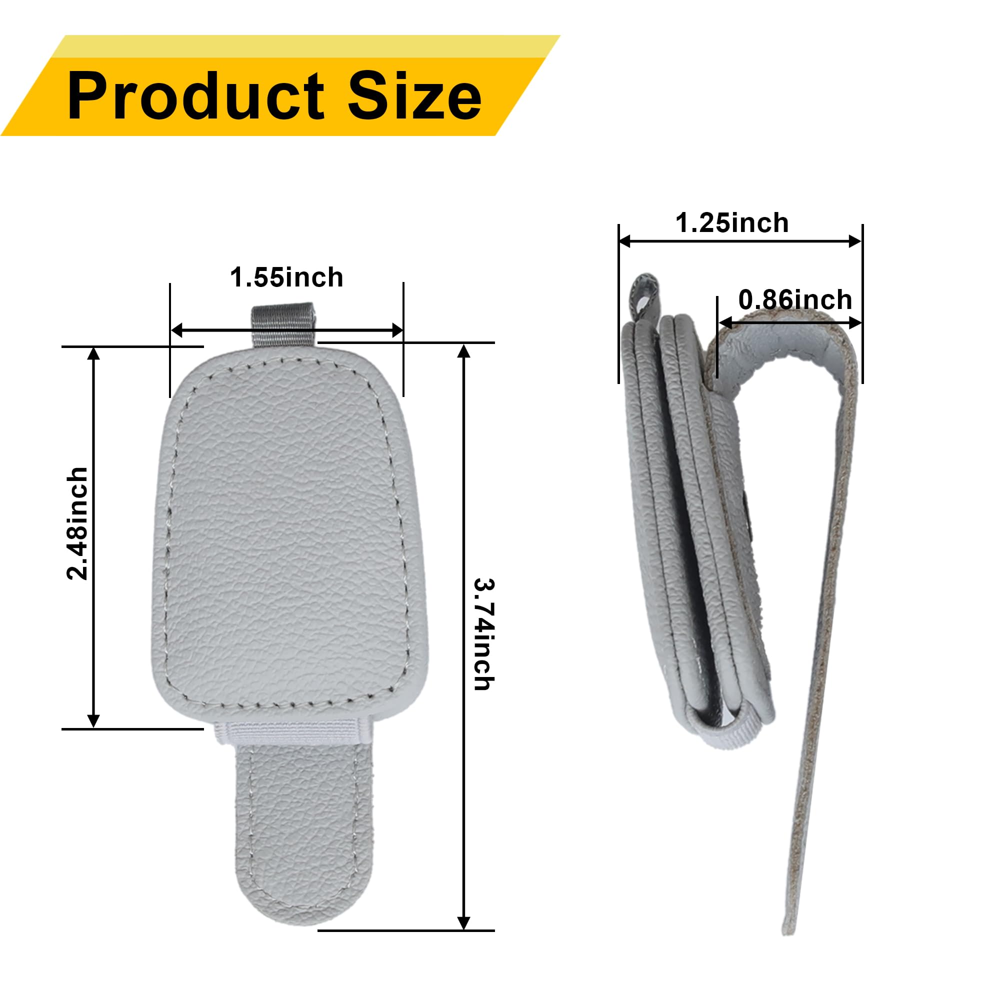 2-Pack Car Sun Visor Sunglasses Holder – Magnetic Flip Cover view 7