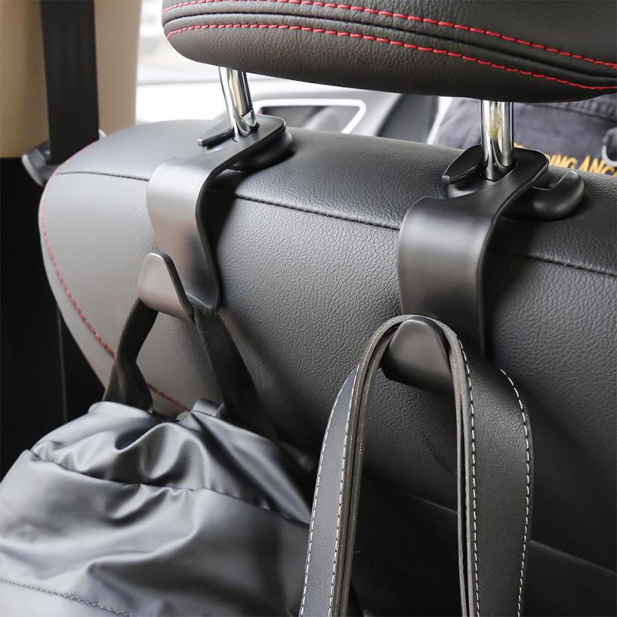 4-Pack Car Headrest Hooks – Heavy-Duty Seat Back Organizers for Handbags view 7