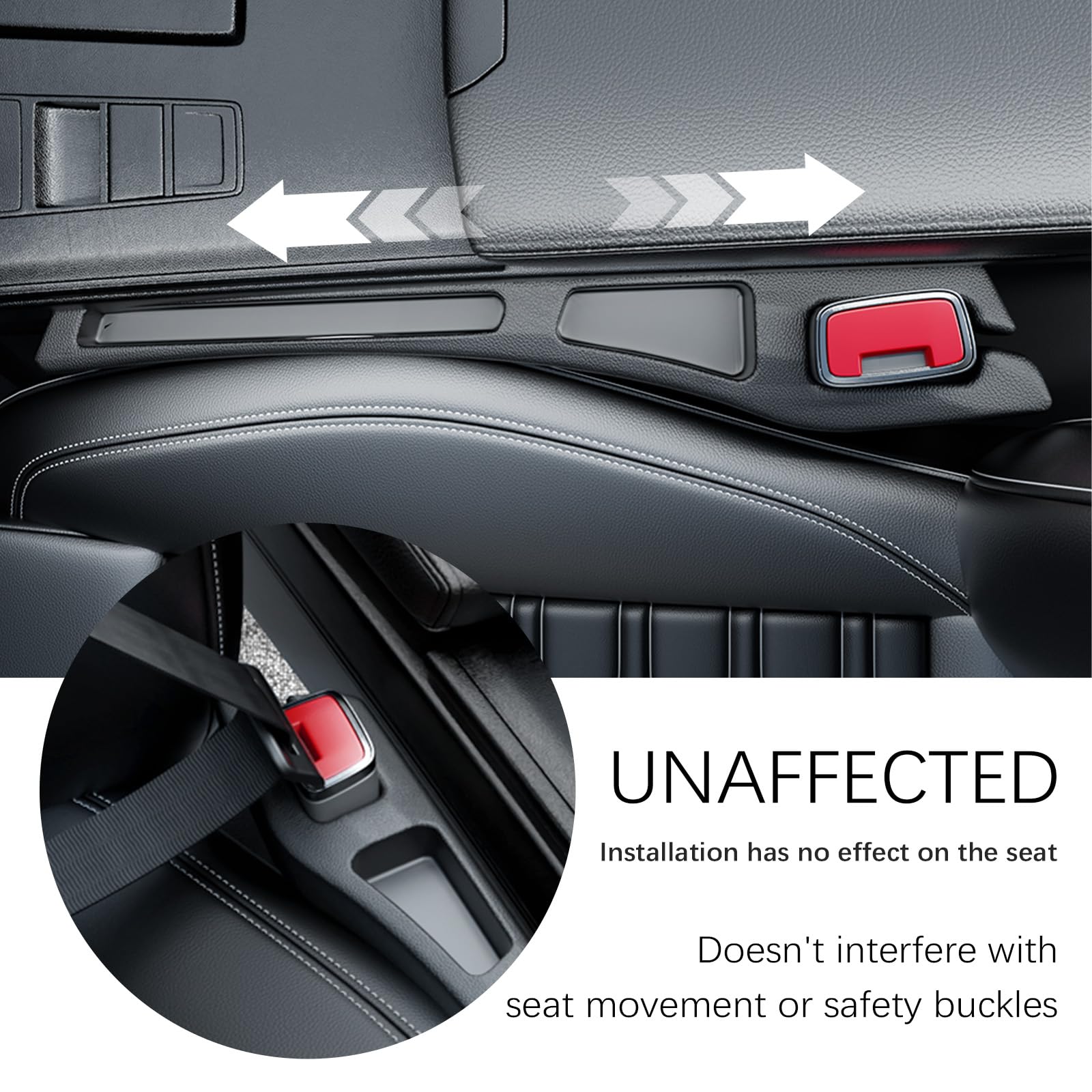 2-Pack Car Seat Gap Plugs – Dual-Function Gap Filler & Storage Organizer for view 4