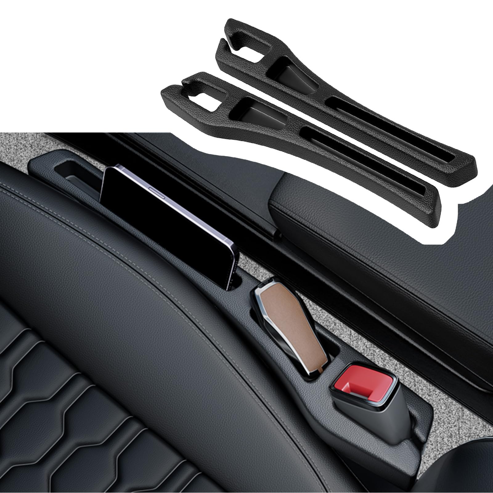 2-Pack Car Seat Gap Plugs – Dual-Function Gap Filler & Storage Organizer for view 7