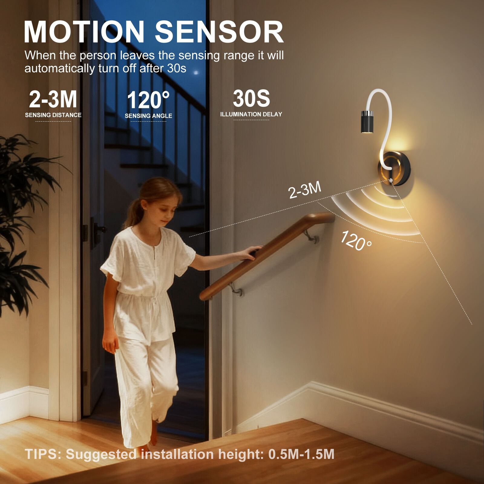 Rechargeable Motion Sensor Night Light – DIY Silicone Hose Lamp for Bedroom & view 5