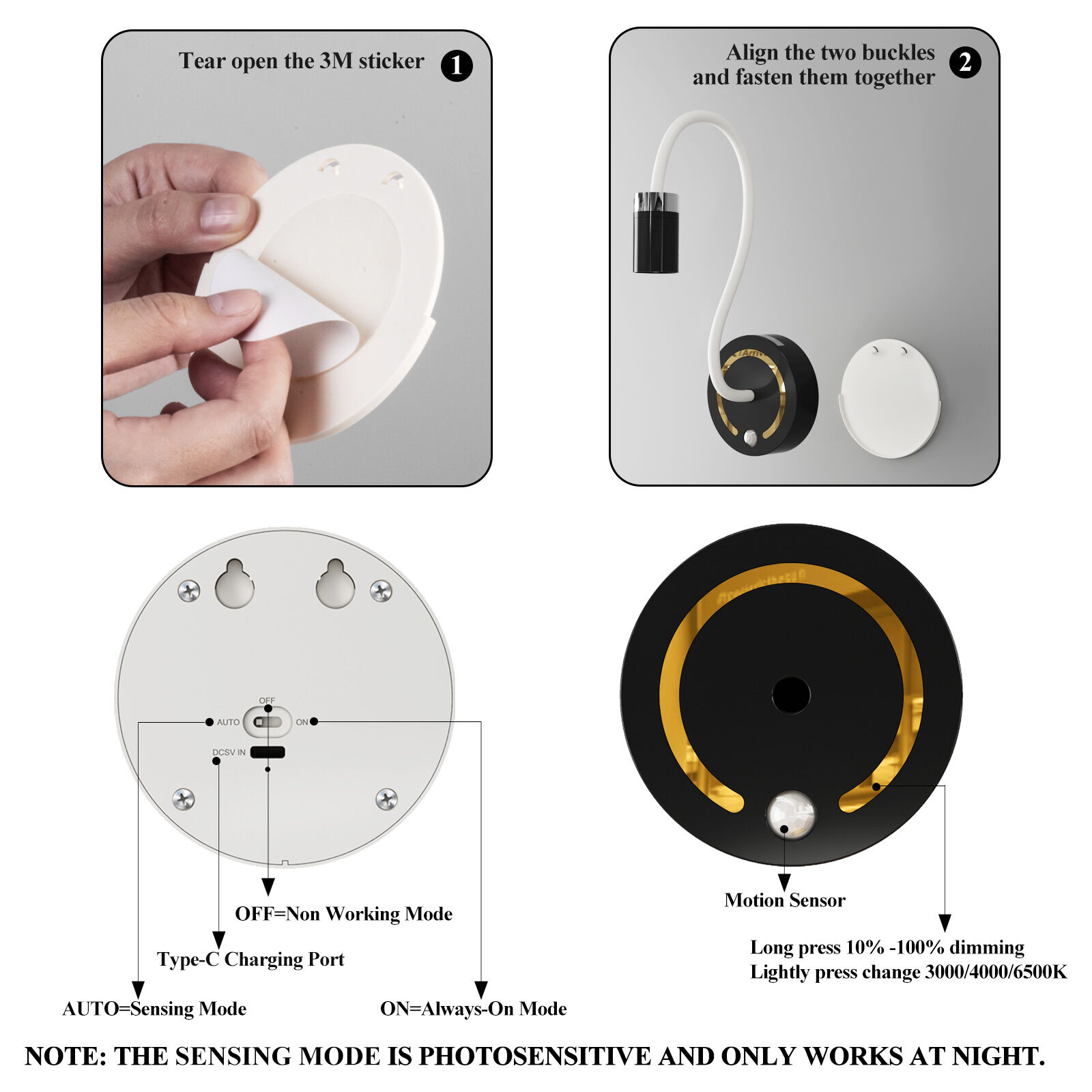 Rechargeable Motion Sensor Night Light – DIY Silicone Hose Lamp for Bedroom & view 9