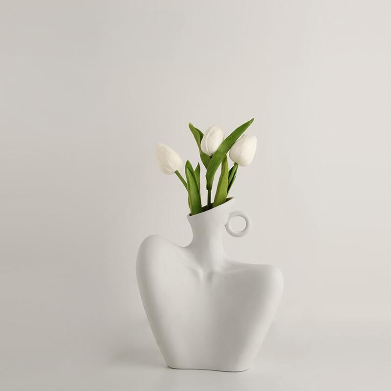 Wabi-Sabi Human Form Vase Set (Black & White) – Artistic Home Decor for Flowers view 4