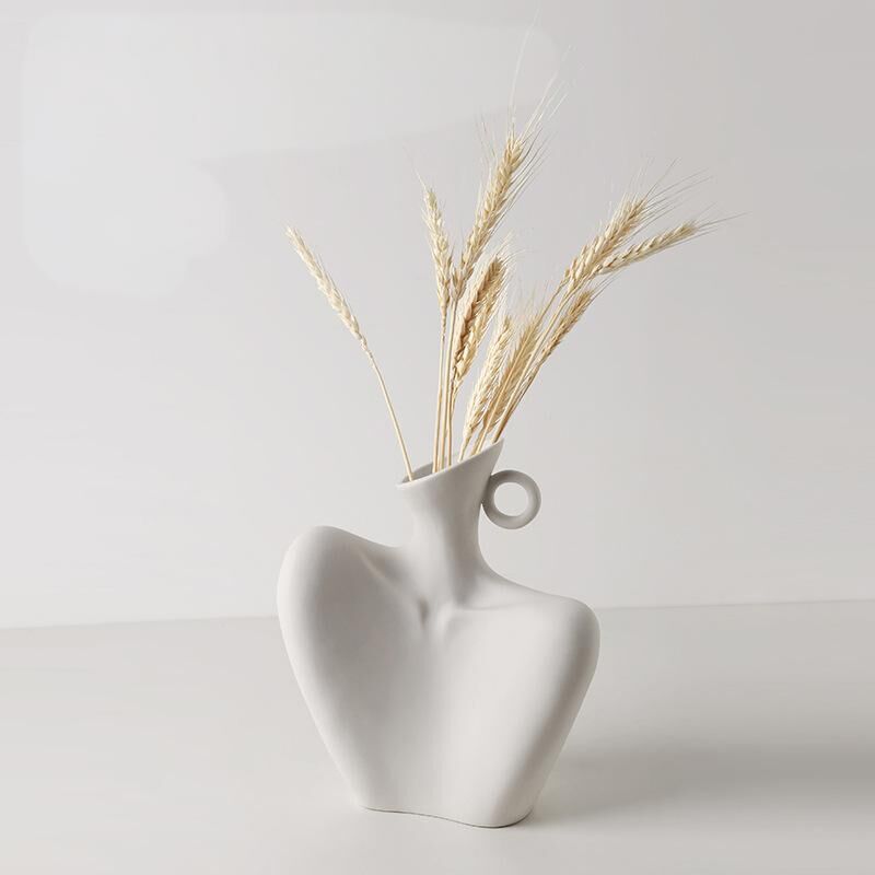 Wabi-Sabi Human Form Vase Set (Black & White) – Artistic Home Decor for Flowers view 6