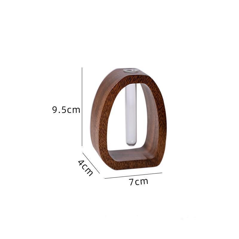 Wooden Glass Hydroponic Vase – Minimalist Desktop Flower Vase for Water Plants view 6
