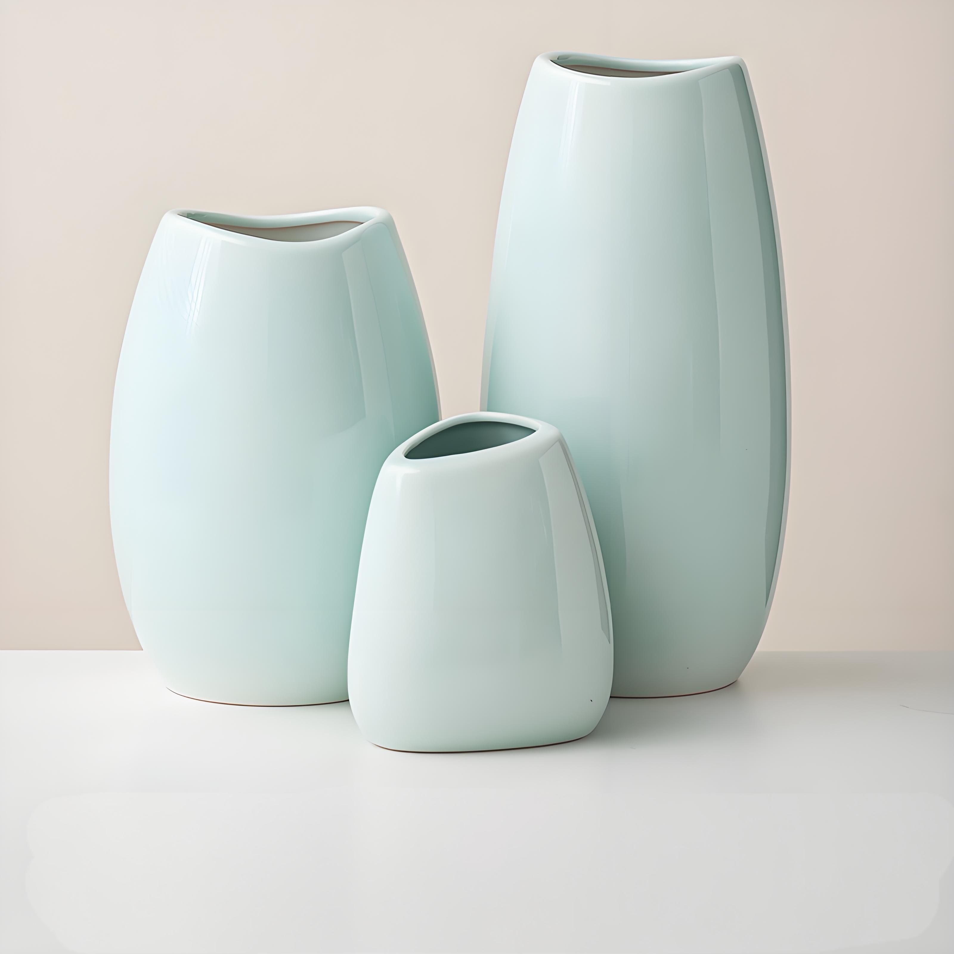 Modern Ceramic Vase Set (3-Piece): Minimalist Home Decor for Living Room — image 1