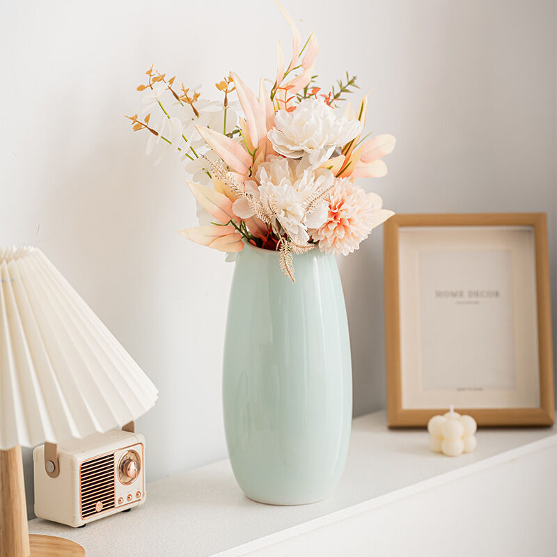 Modern Ceramic Vase Set (3-Piece): Minimalist Home Decor for Living Room view 6