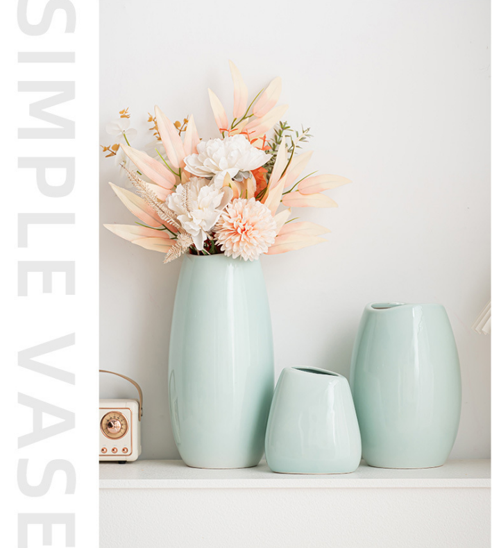 Modern Ceramic Vase Set (3-Piece): Minimalist Home Decor for Living Room view 9