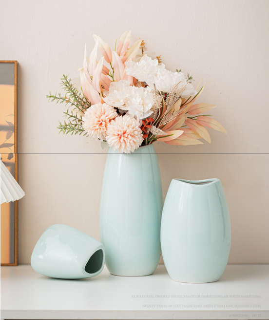 Modern Ceramic Vase Set (3-Piece): Minimalist Home Decor for Living Room view 10