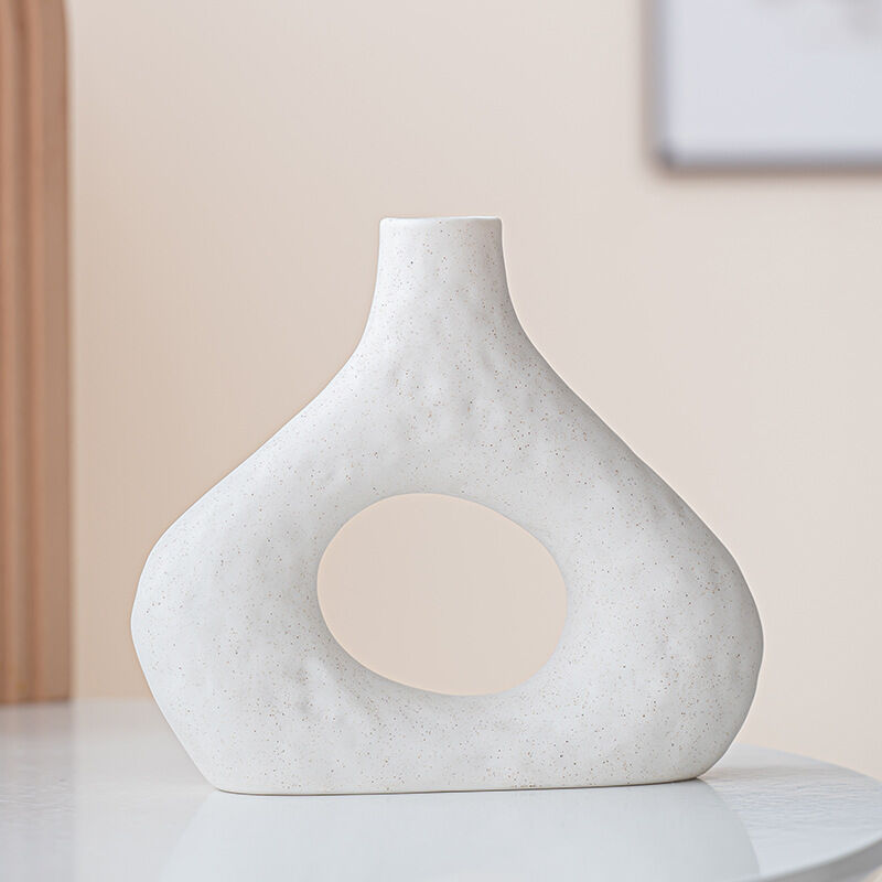 Minimalist Ceramic Vase Set (2-Piece): Modern Home Decor for Flower view 3