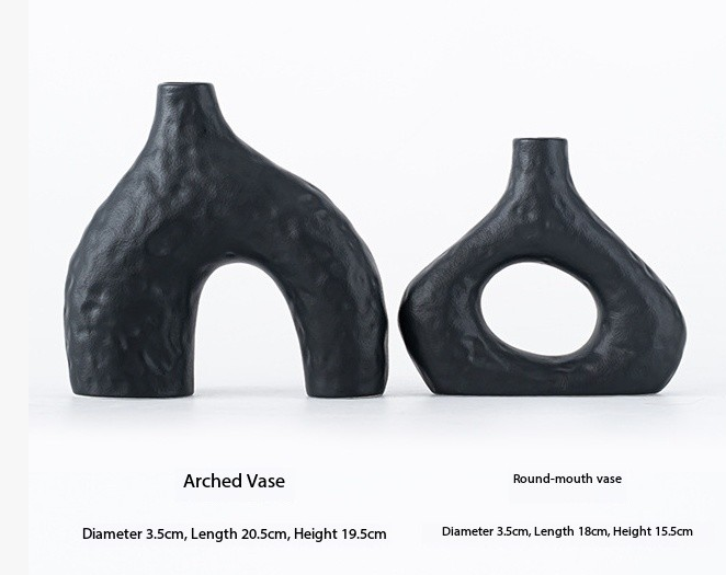 Minimalist Ceramic Vase Set (2-Piece): Modern Home Decor for Flower view 2