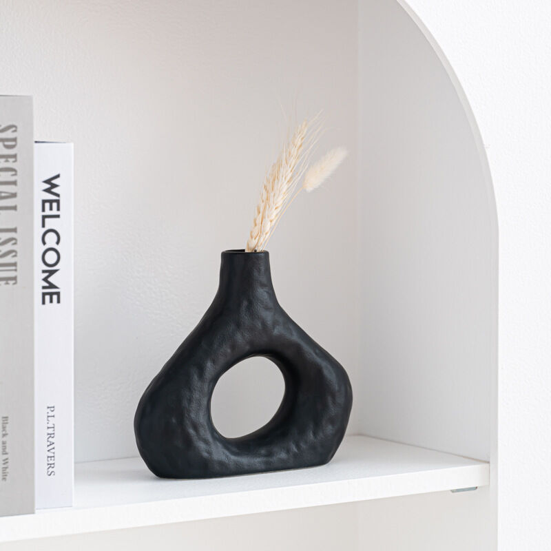 Minimalist Ceramic Vase Set (2-Piece): Modern Home Decor for Flower view 4