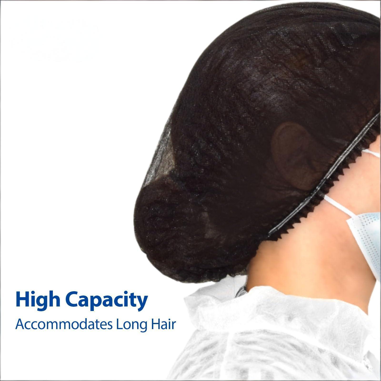 100-Pack Disposable Non-Woven Hair Net Caps – High Capacity — image 1