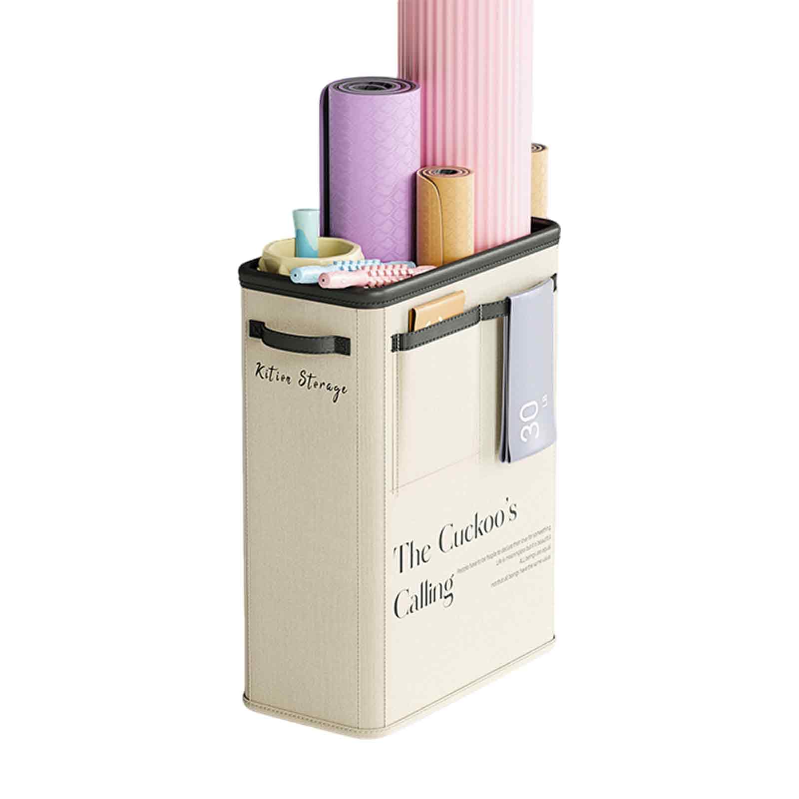 Large Capacity Foldable Yoga Mat Storage Basket – Waterproof Fabric Organizer