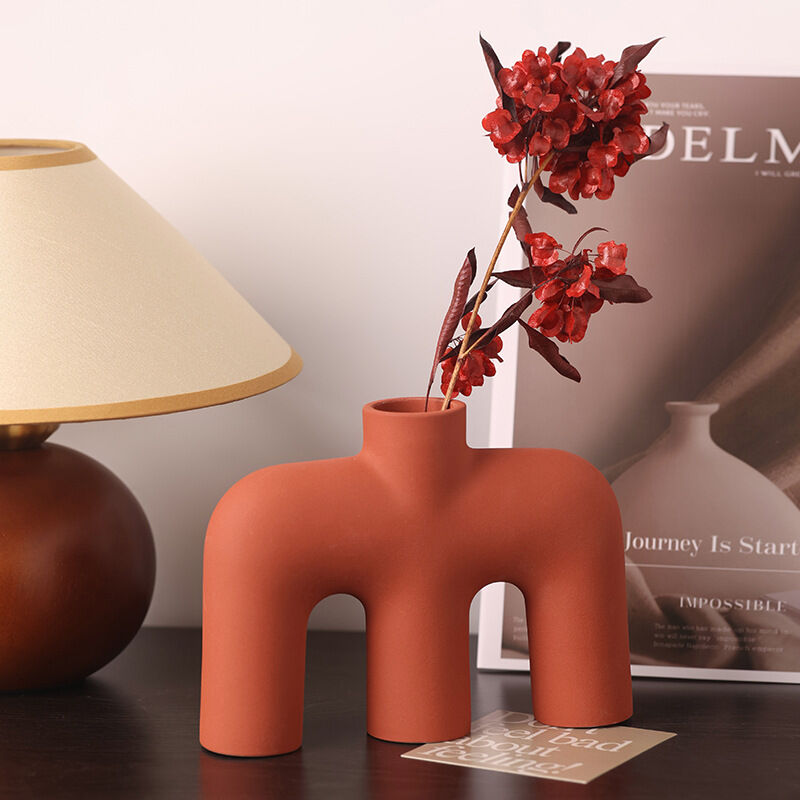 Tubular Letter Vase Set（3-Piece ） – Modern Ceramic Decor for Living Room view 3