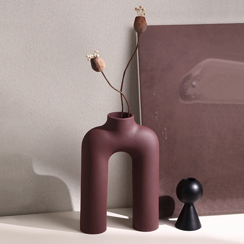 Tubular Letter Vase Set（3-Piece ） – Modern Ceramic Decor for Living Room view 4