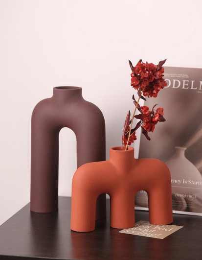 Tubular Letter Vase Set（3-Piece ） – Modern Ceramic Decor for Living Room view 7