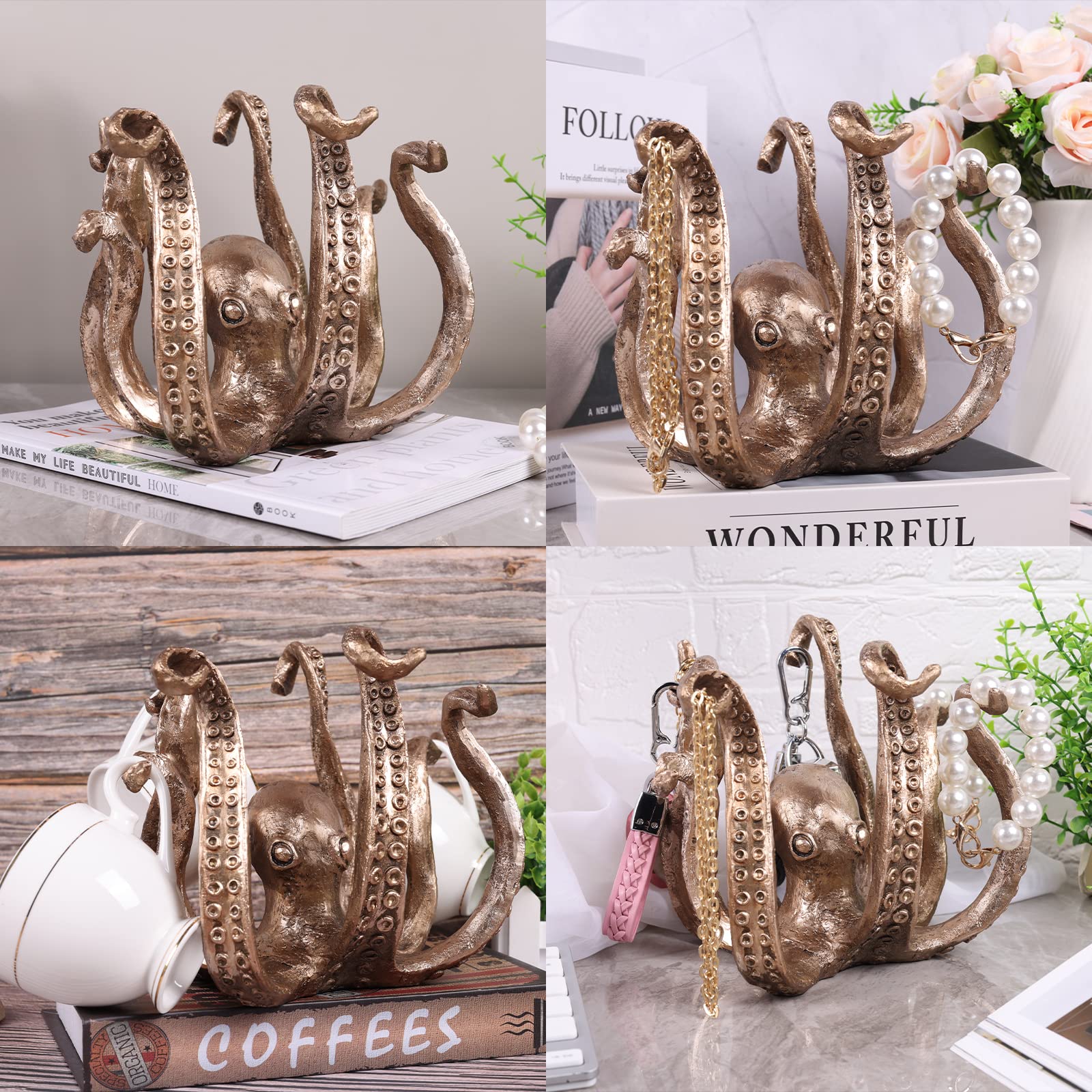 Multi-Functional Octopus Sculpture – Decorative Resin Cup Holder & Jewelry view 5