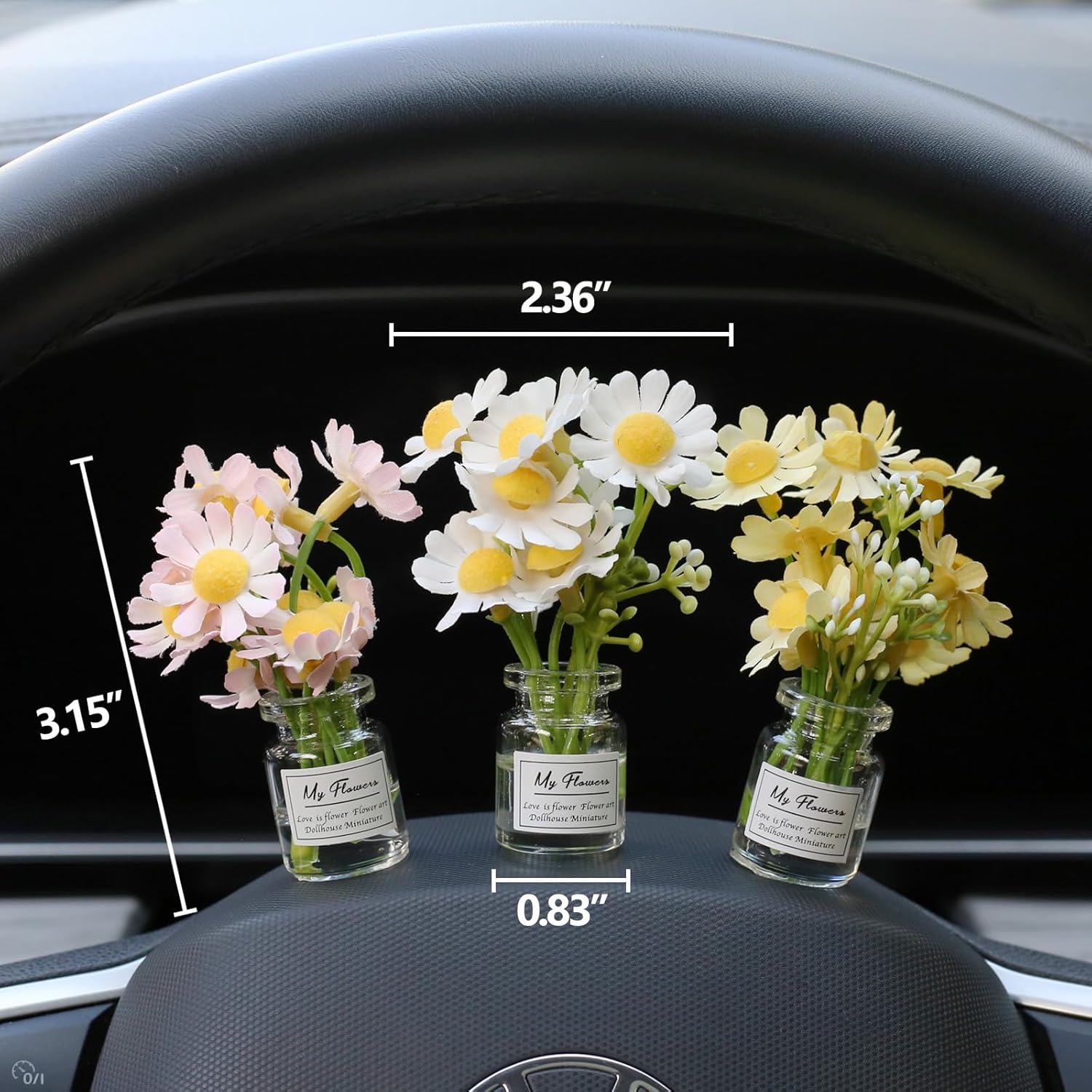Daisy Car Dashboard Decorations: Cute Aesthetic Interior Accessories for view 2